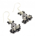 Earrings jhumki silver 925 sterling dangle drop women black onyx stone C 434